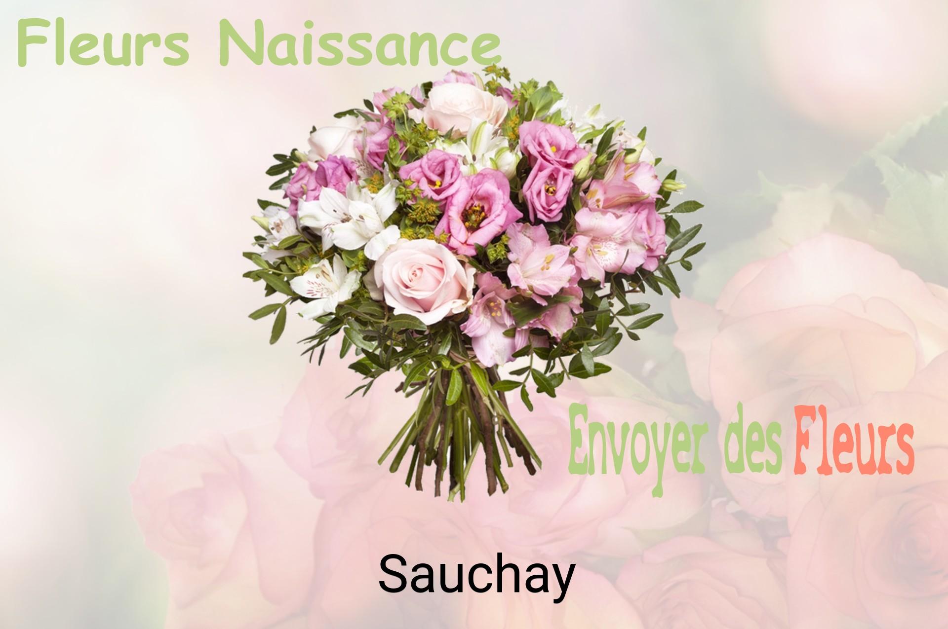 Bouquet de fleurs de naissance livré à Sauchay